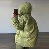Fashion Stripe Women's Padded Cotton Coats Pant Suit Hooded Zipper Puffer Coat Loose Thick Pants Autumn Winter Lady Ski Set