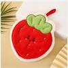 Cute Absorbent Hand Towel Coral Fleece Fruit Pattern Cleaning Cloth Thickened Quick Drying Fleece Rag for Home Cleaning