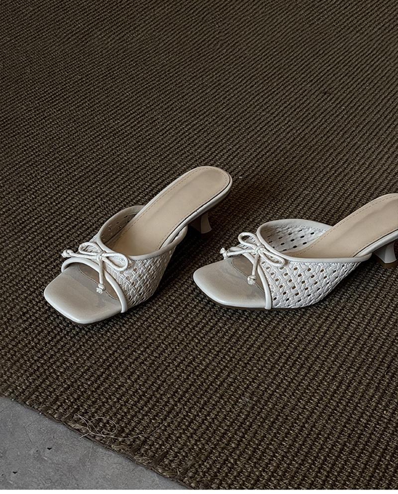 Fashion Butterfly-knot Woman Slippers Fashion High Heel Slides Ladies Concise Party Dress Summer Shoes