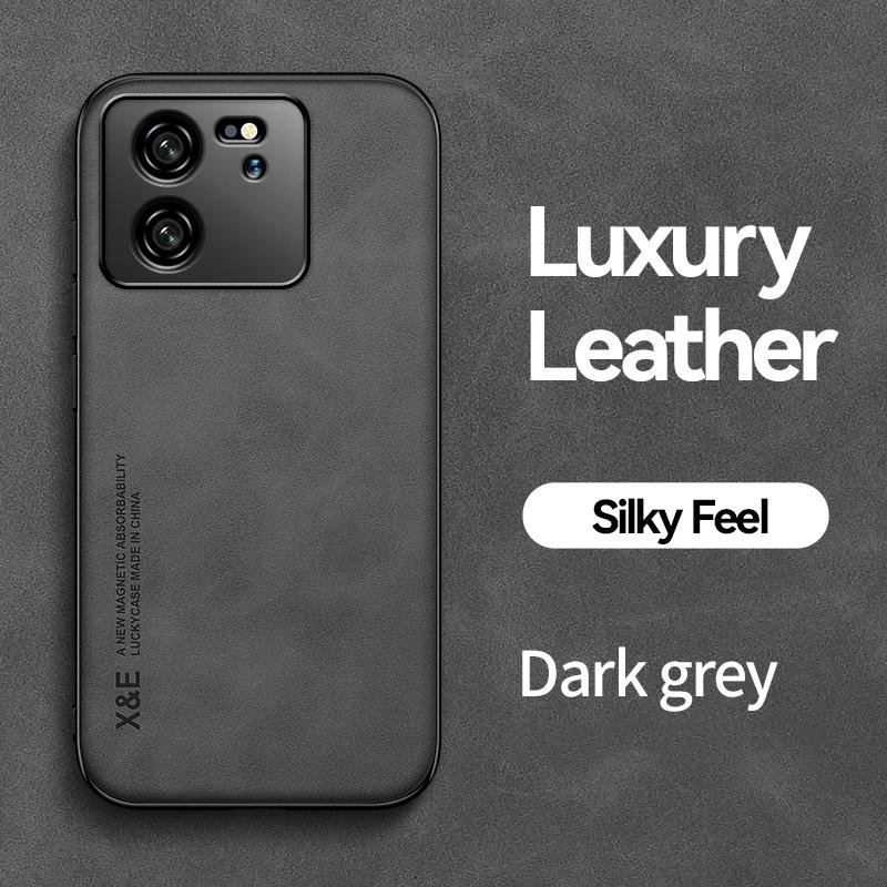 

Роскошный магнитный чехол из овчины для Xiaomi 13T 12T 11T 10T 9T 14 Pro Capa для Mi 12 13 11 Lite 5G Ultra Matte Leather Phone Cover For MI 13 темно серый