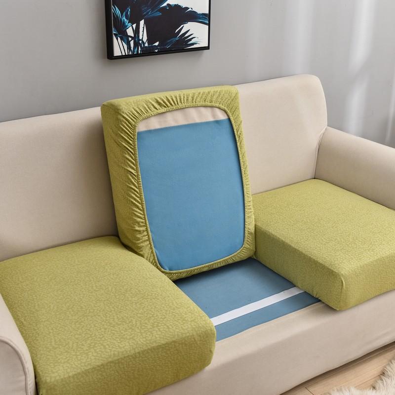 Waterproof Sofa Seat Slipcovers Elastic Solid Color Furniture Protector Thick Sofa Cover Corner Couch Cover