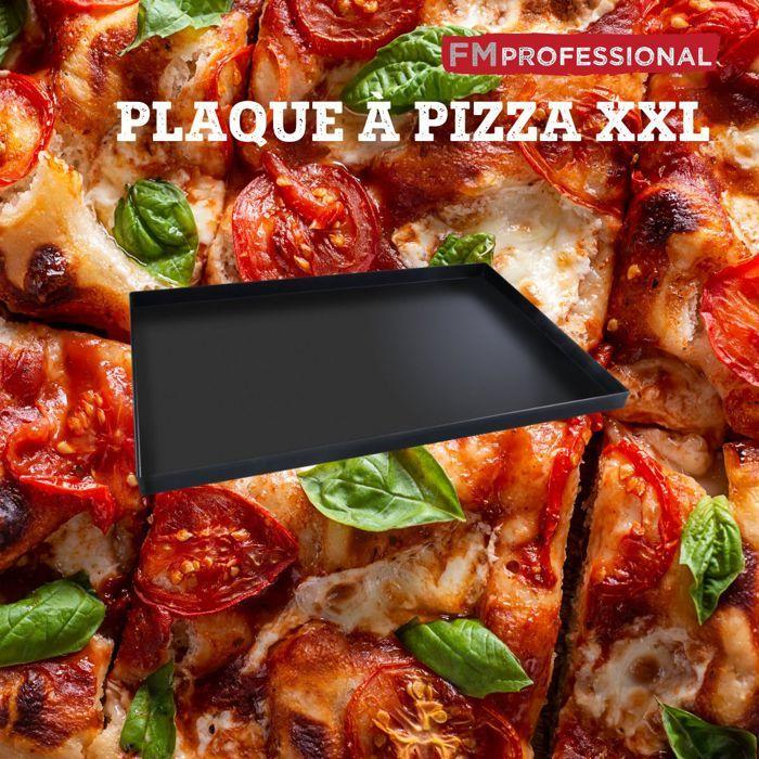 FMprofessional Plaque à pizza rectangulaire 60 x 40 cm, idéale pour pizza, plaque de cuisson résistante à la chaleur