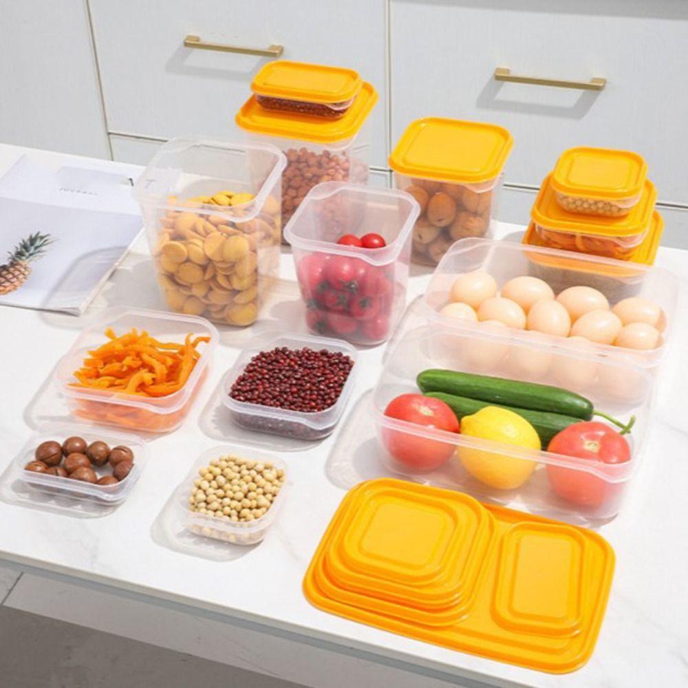 17Pcs/Set Plastic Fresh Keeping Box with Lid Airtight Container Meal Prep Container Dishwasher