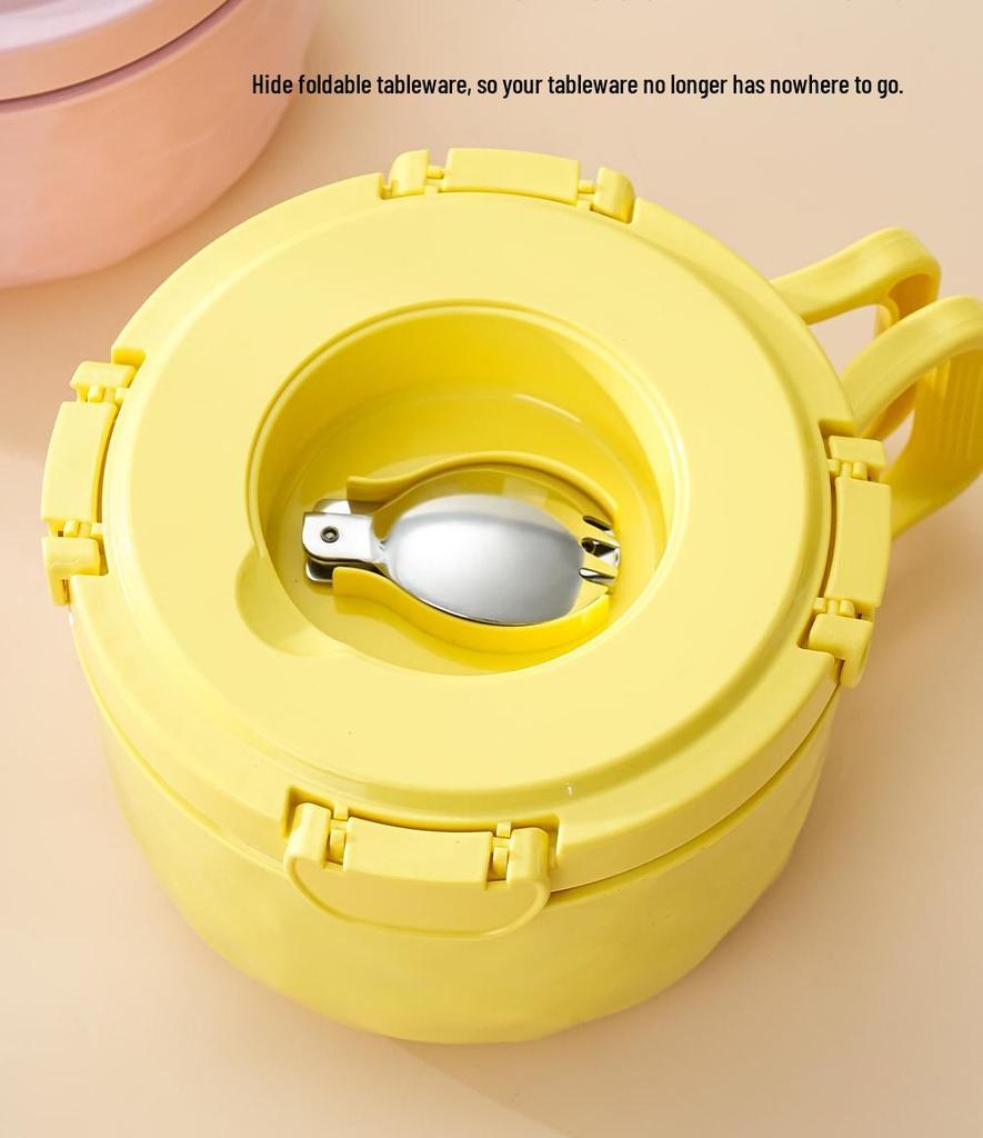 304 Stainless Steel Instant Noodle Bowl Set with Lid - Perfect for Dorms