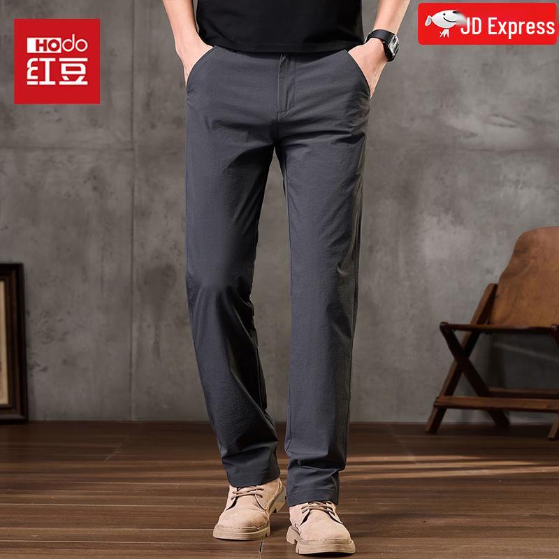 Hodo Men s Ice Silk Lightweight Business Casual Straight-Leg Pants 28