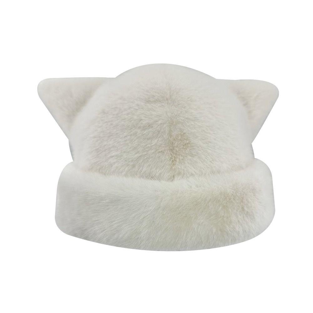 Fashion Warm Winter Hat Ear Protection Cute Ears Fluffy Fur Bucket Hat Snowy Day Soft Fisherman Hat Chrismas Gifts