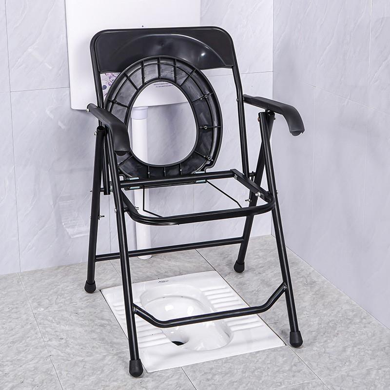 Household Elderly Toilet Seat Portable Stainless Steel Toilet Stool Foldable Pregnant Women's Toilet Chair