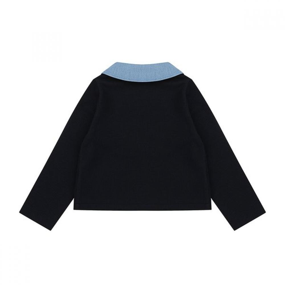 Tiffany Navy Ribbed Zip Up Jp T54kbj010 