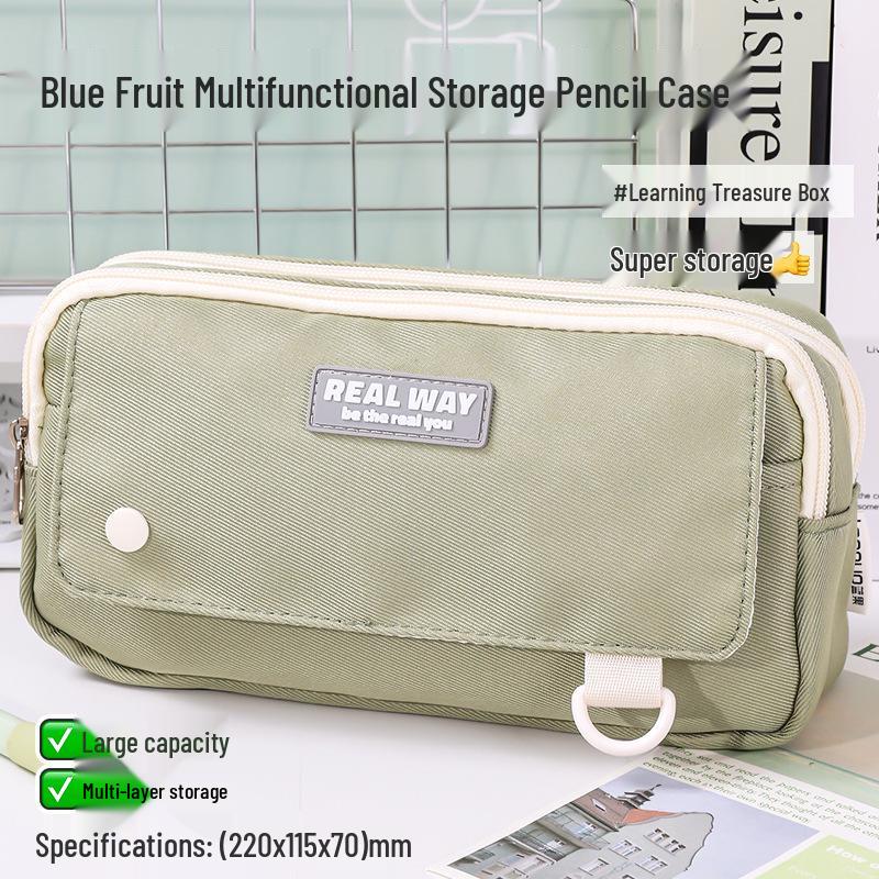 Large Capacity Blue Transparent Ita Pencil Case - Stylish and Functional for Students