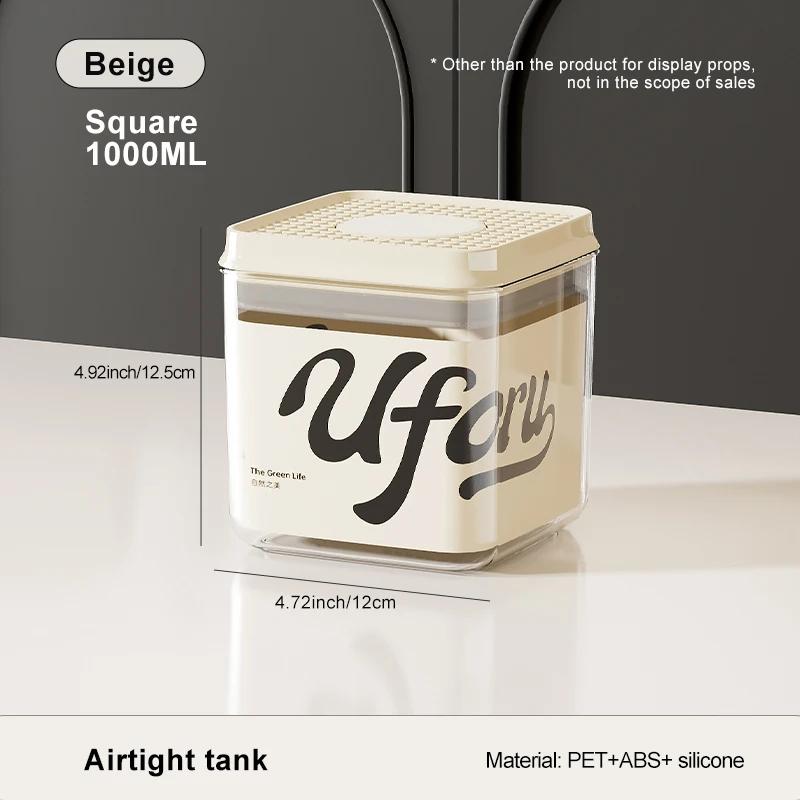 

UFORU Кухонная вакуумная банка-пресс. Влагостойкий контейнер для хранения зерна пищевого класса. Пластиковая банка для хранения закусок и чая.