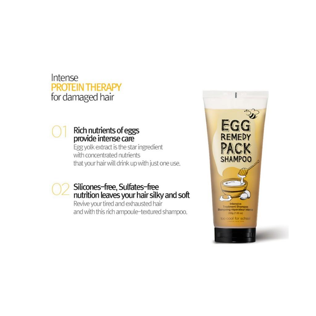 Too Cool For School Egg Remedy Hair Pack Shampoo, 200g