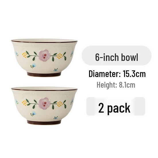 Japanese Ceramic Rice Bowl with Embossed Floral Design - Stylish Dinnerware for Soup and Rice