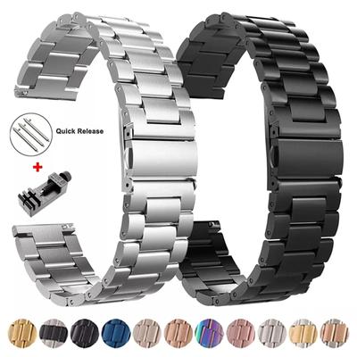 Bracelet de montre en acier inoxydable 22mm 20mm, pour Samsung Galaxy Watch 6 5 4 Pro Classic 43mm 45mm 47mm 46mm Active2 Huawei GT3 4Pro Amazfit