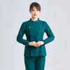 Women's Short Sleeve & Long Sleeve Dark Green Nurse Uniform Set