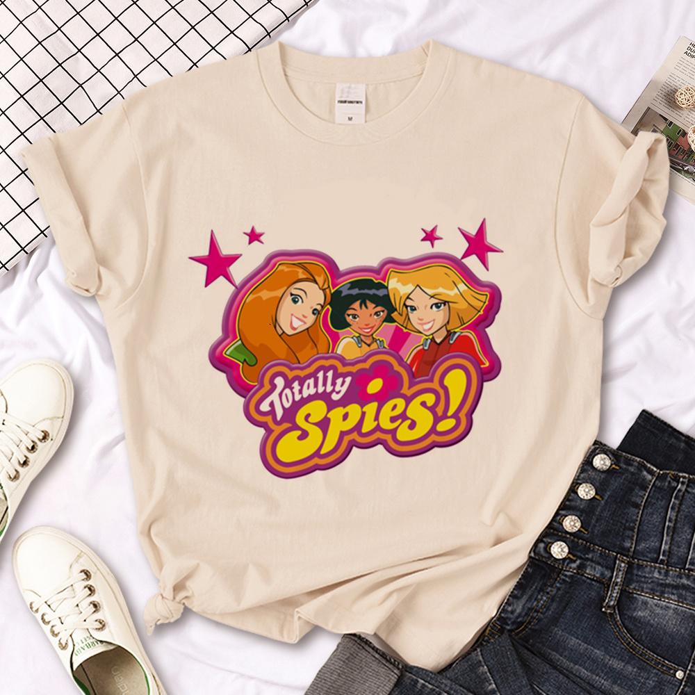 

Totally Spies tshirt women comic Japanese summer Tee girl anime y2k Japanese clothes S
