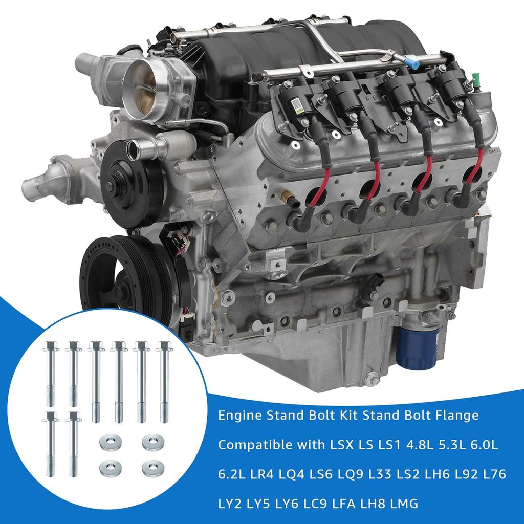 12 PCS Engine Stand Bolt Kit - M10-1.5 Stand Bolt Flange Compatible with LSX LS LS1 4.8L 5.3L 6.0L 6.2L LR4 LQ4 LS6 LQ9 L33 LS2 LH6 L92 L76 LY2 LY5