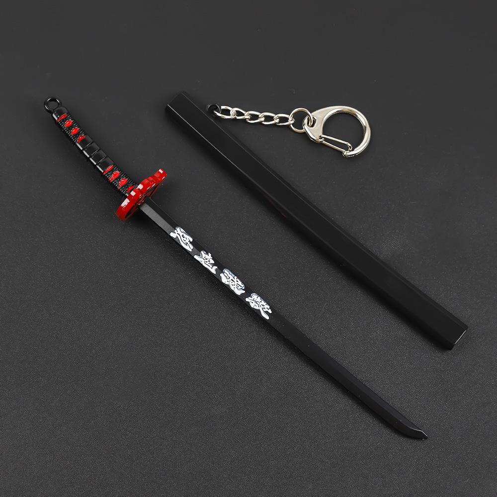 Demon Slayer Tanjiro Giyu Shinobu Nichirin Sword Keychain with Sheath, 17cm Alloy Model