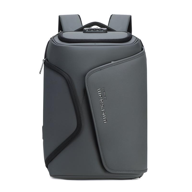 

Высококлассный Модный Мужской Водонепроницаемый Рюкзак с Защитой от Кражи Большой Вместимости для Деловых Поездок и Хранения Ноутбука 18L серый