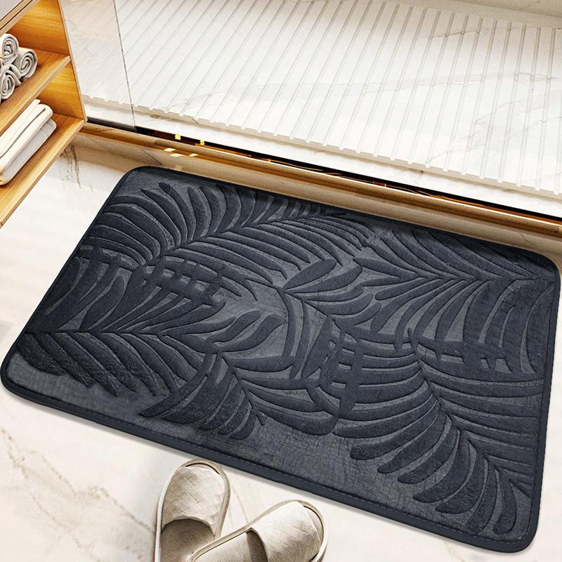 Tapis Antidérapant Mousse à Mémoire Tapis de Sol de Salle de Bain Tapis de Bain Salon Chambre Cuisine Tapis Ménager Tapis de Salle de Bain Absorbant