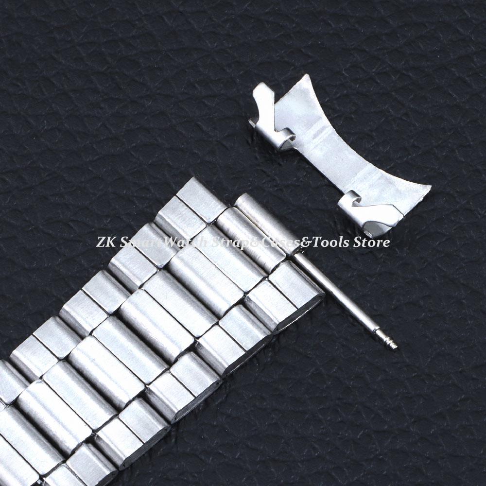 20mm 22mm Watch Straps Steel Metal Watch Bands Curved Arc End Bracelet Waterproof Diving Replacement Wristband Belt Accessories