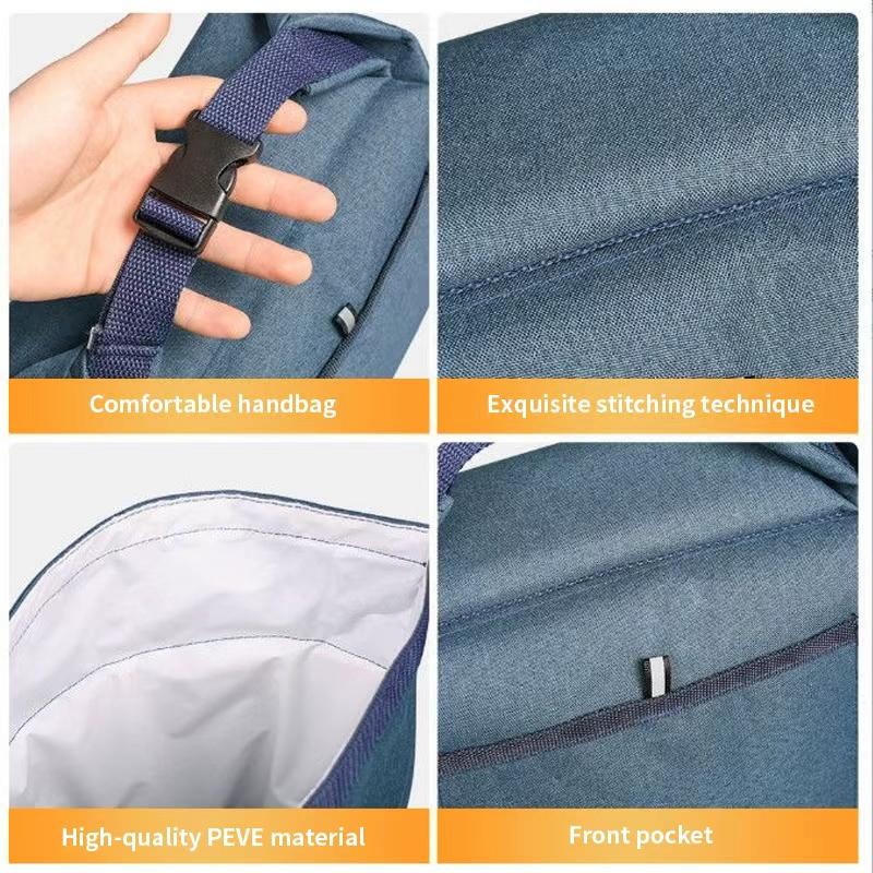 Insulated Portable Lunch Bag Waterproof Fresh-Keeping Thermal Bento Tote with Oxford Fabric Handbag for Food Storage Picnic Work