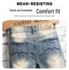 2025 Retro Washed Denim Jeans - Men's American High Street Style, PUNK Slim Fit, Straight Leg, Long Pants
