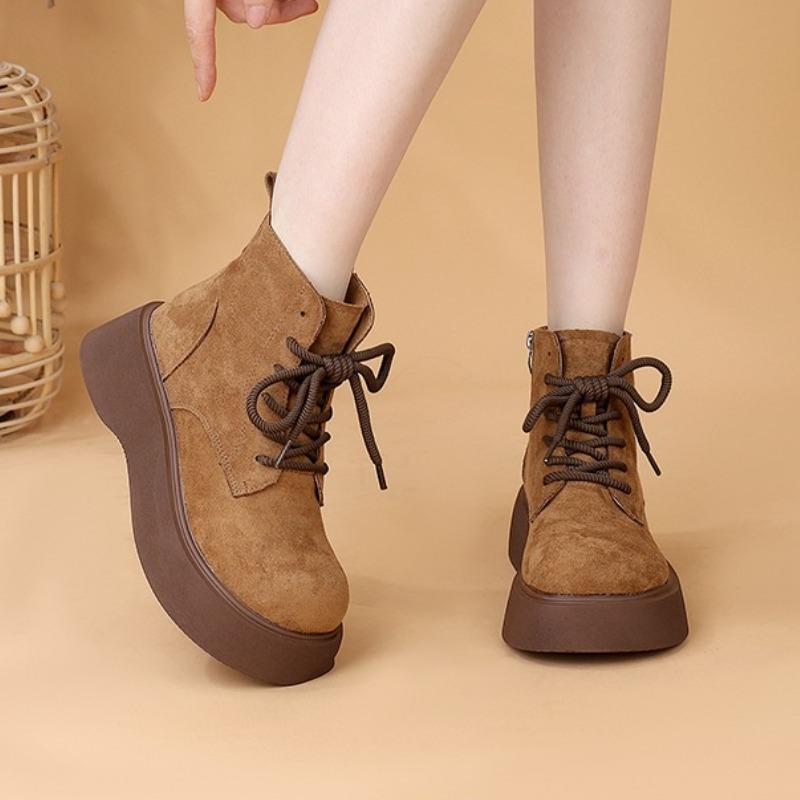 

Ботильоны Женские Балетки Платформа Замшевая Обувь Повседневные Новые 2025 Зимние Женские Кроссовки Тренд На шнуровке Спортивная Обувь Бренд Botas Mujer 40 верблюд