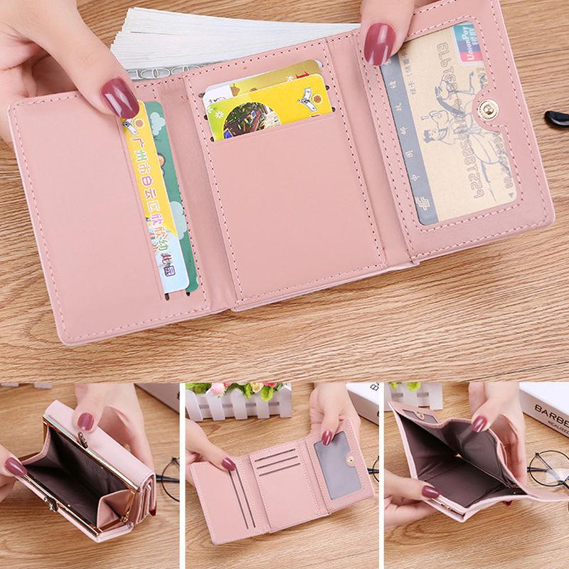 Sweet Wallet: Women's Korean Style Tri-fold Fashion Wallet, Multi-functional Card Holder & Dual-use Coin Purse