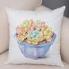 Watercolor Succulents Decorative Pillowcase Car Ornaments Office Living Room Sofa Home Pillowcase