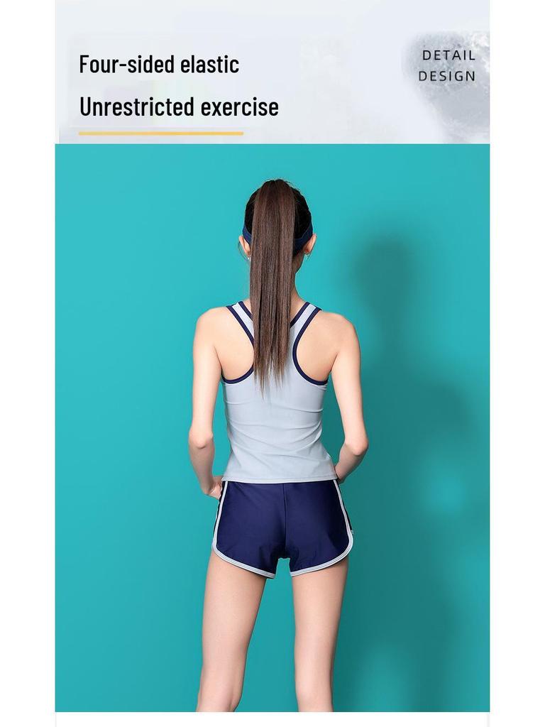 Konservativer ärmelloser Übergrößen-Badeanzug für Damen - Bauchabdeckung und schlankmachendes Design, ideal für heiße Quellen