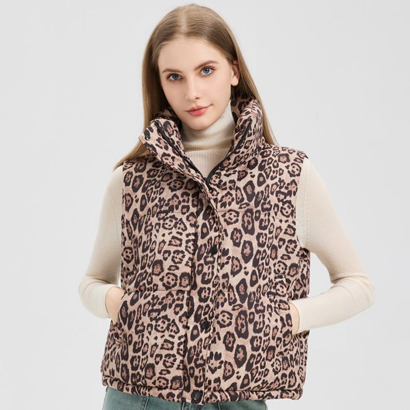 

Fashion Winter Women Vests Thick Warm Sleeveless Parka Woman Short Outerwear 2XL хакі