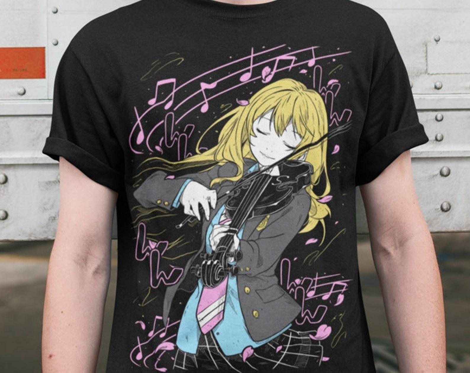 Unisex Your Lie in April Anime T-Shirt, Kaori Miyazono Graphic Tee Shirt S