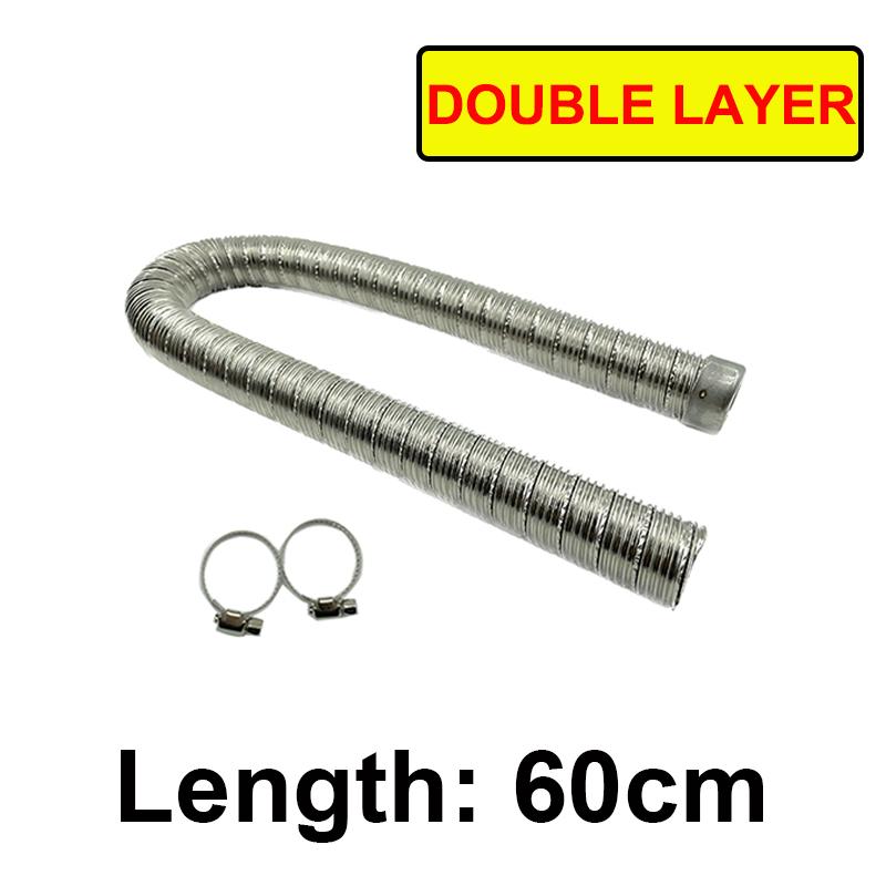 24mm 60cm 100cm 150cm 200cm 300cm Double Layer Air Diesel Parking Heater Stainless Steel Car Exhaust Pipe Truck Tube Vent Hose