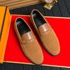 Fashion 2025 Spring Hot Selling Lightweight Soft Soled Loafers Men's Suede Leather Shoes Classic Brown Men's Business Casual Shoes