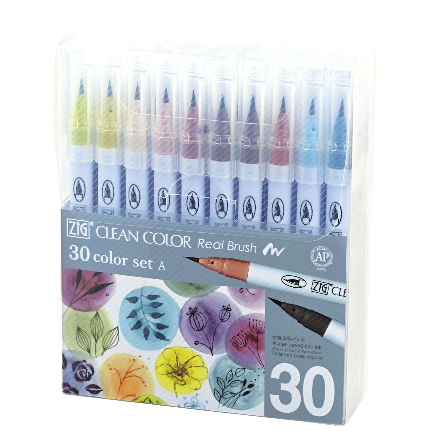 

Кисть-ручка Kuretake Color Pen ZIG Clean Color Real Brush 30 цветов RB-6000AT/30VA
