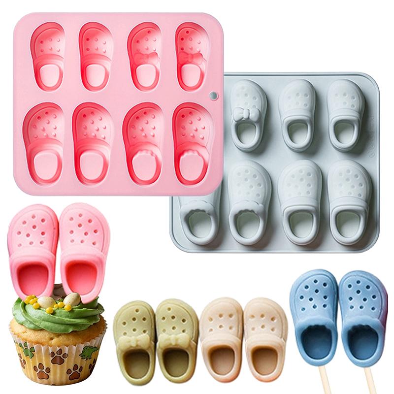 Stampo in Silicone a 8 Cavità Tema Scarpe Stampo per Caramelle Cioccolato Fondant Stampo in Silicone per Torta Griglia per Ghiaccio Fudge Estivo