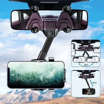 Supporto per Auto per Specchietto Retrovisore, Rotazione a 360°, Porta Telefono per Smartphone da 4 a 7 Pollici