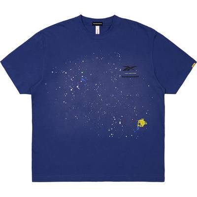 Crew Neck Pullover Short Sleeve T-Shirt Unisex Tops Royal-Blue 24SRL401UGBB