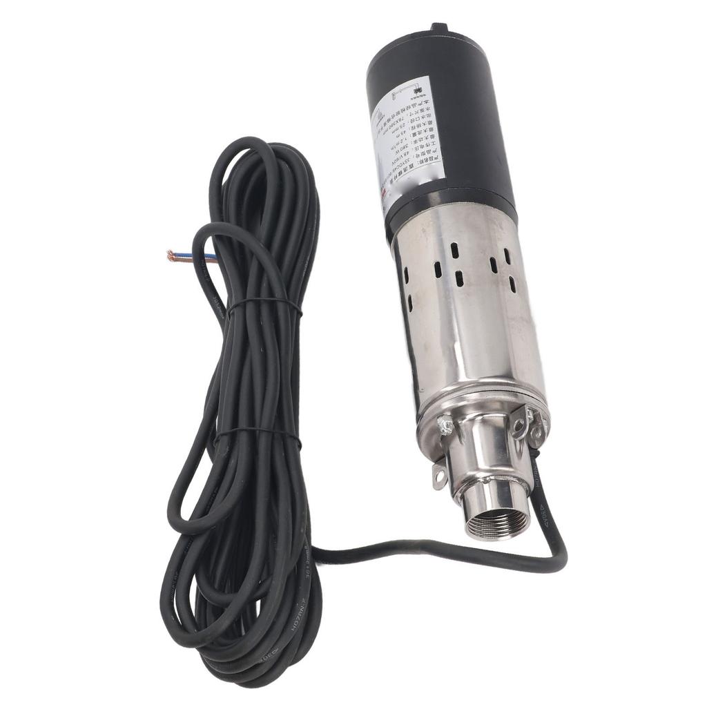 DC48V 60V Solar Water Pump 45m High Lift Stainless Steel Shell Deep Well Submersible Pump 1in Outlet 1.2m³ h