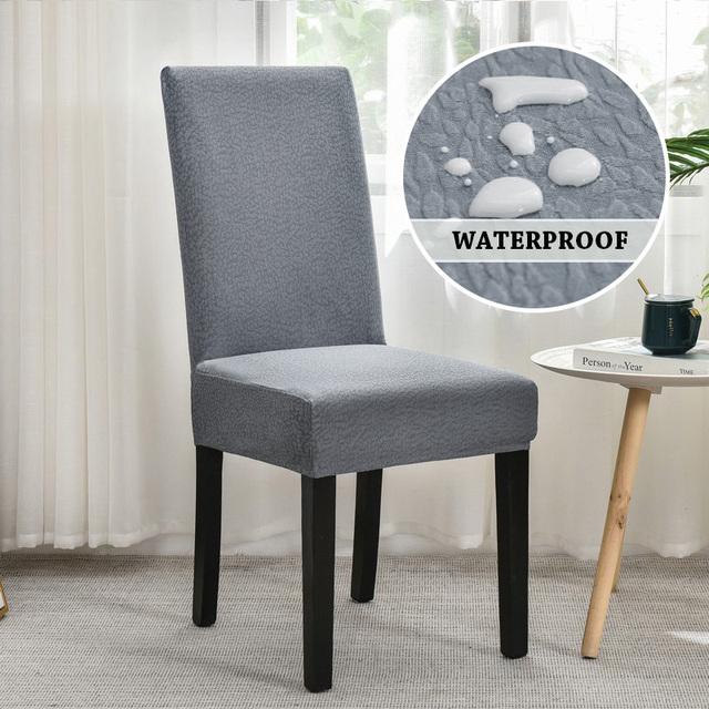 Stretch-wasserdichte Stuhlhussen für Esszimmer, Schonbezug für Stuhl, Hotel, Wohnzimmer, Küche, Esszimmerstuhlbezug