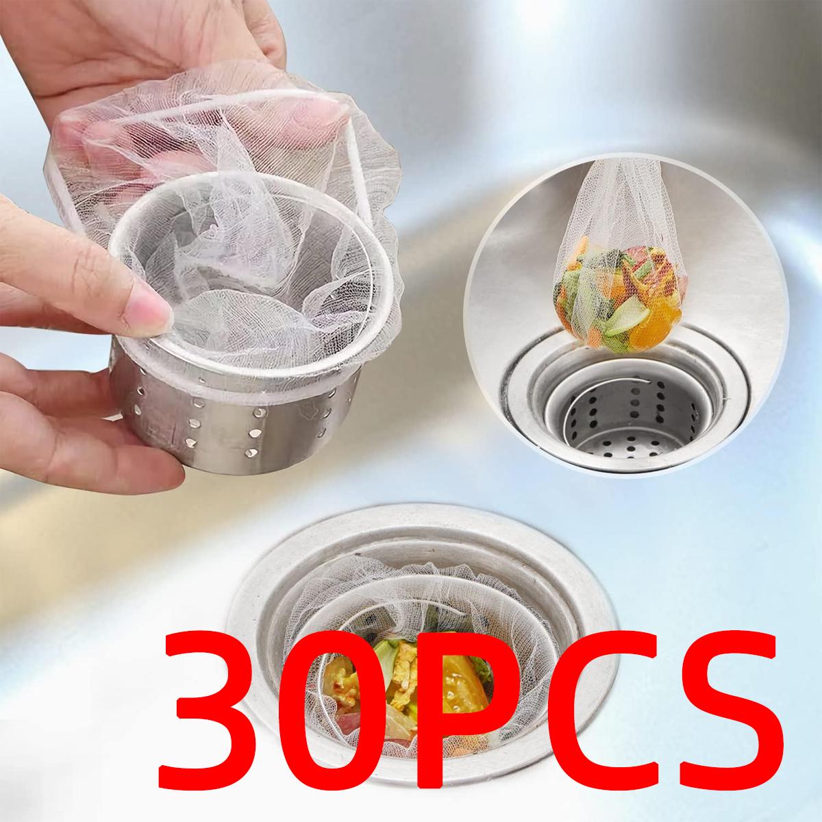 

PINMOAP 30/100PCS Drainage Net For Vegetable Washing Pool In Sewer Disposable Kitchen Sink Filter Screen Anti Clogging Net