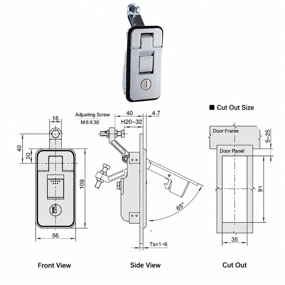 Push Button Access RV Hatch Locks Zinc Alloy Lever Push Button Latches Camper