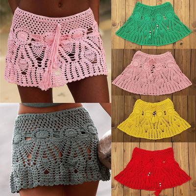Vestido de Praia de Crochê Feito à Mão de 8 Cores Saída de Praia para Biquíni