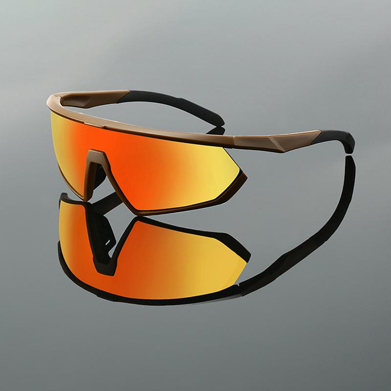 KAMMPT Y2k Sports Goggles Men Mirror Punk Style Outdoor Cycling Sunglasses Trendy Wrapped Round Futuristic Hiking Shades