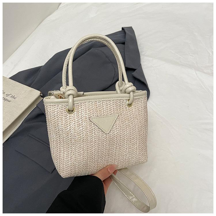 Retro woven tote bag 2025 large capacity straw handbag bag European and American fashion trendy new shoulder bag crossbody