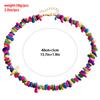 European and American simple design sense, colorful broken shells beaded necklace ins vacation beach wind versatile collarbone chain necklace