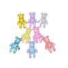 Colorful Resin Bear Pendant Keychain - Cartoon Sequin Design