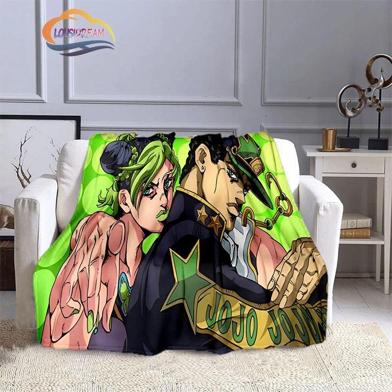 Karikatura JoJo's Bizarre Adventure Stone Ocean Deka Měkký fleece Throw Lehká All Seasons Teplá pro gaučovou přikrývku