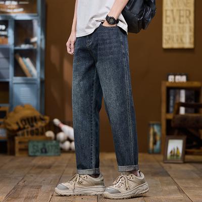 Jeans Men's Spring Straight Jeans Men's Spring Harem Pants Men's Middle High Waist Jeans Men's Spring