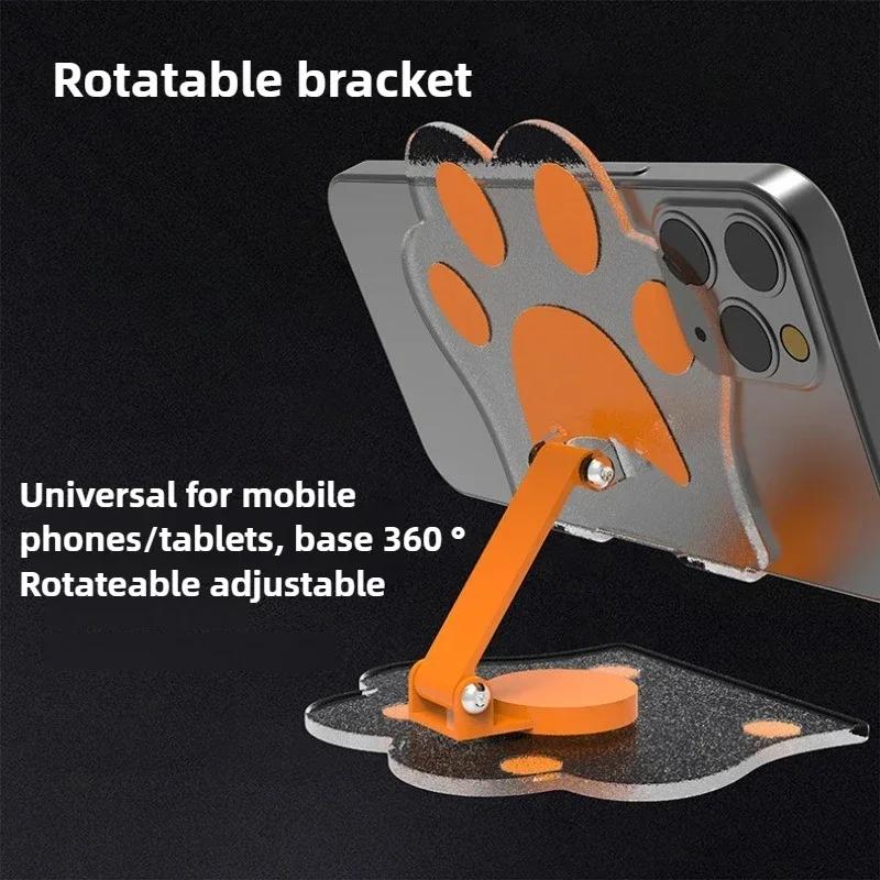 Cute Phone Stand Height Adjustable Phone Desktop Mount Acrylic Cat Claw Durable Stand For Recording Video Charger Compatible